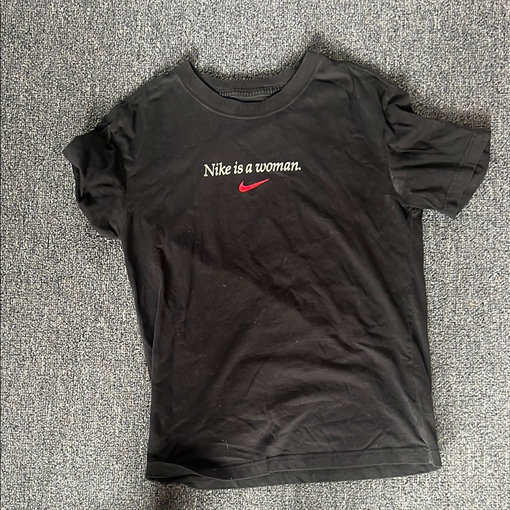 Nike Black T-Shirt with Red Logo